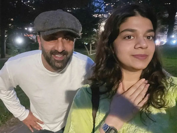 Ranbir Kapoor poses with a fan in classic French beret  in New York 