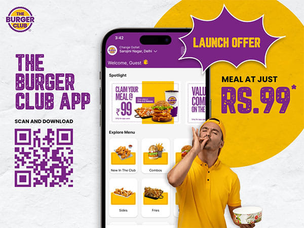 Introducing The Burger Club App: Enjoy Delicious Meals for Just Rs. 99