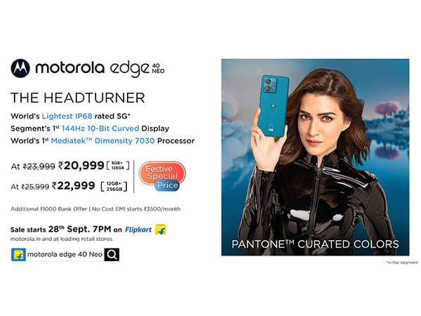 Motorola Launches edge 40 neo – World’s Lightest 5G Smartphone with IP68 Underwater Protection, 144Hz Curved Display at a starting price of Rs 20,999