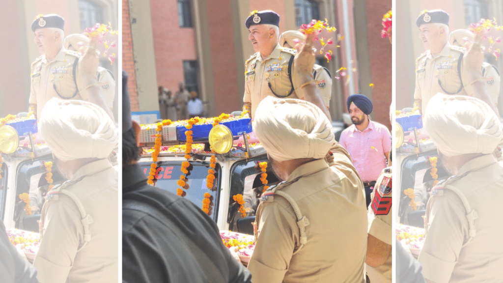 AIG Gurmeet Chauhan being given a send off as Tarn Taran SSP | By special arrangement