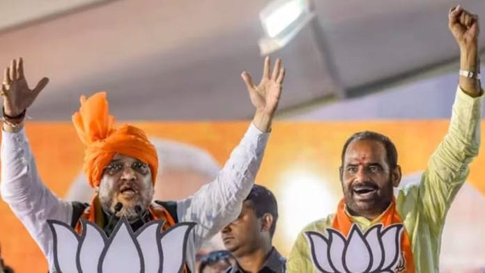 Union home minister Amit Shah with South Delhi MP Ramesh Bidhuri | PTI