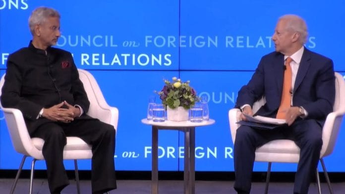 S. Jaishankar in conversation with former US ambassador to India, Kenneth Juster | Photo: X/@DrSJaishankar