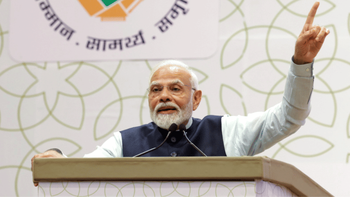 Prime Minister Narendra Modi during the launch of the 'PM Vishwakarma' scheme in New Delhi on Sunday | ANI