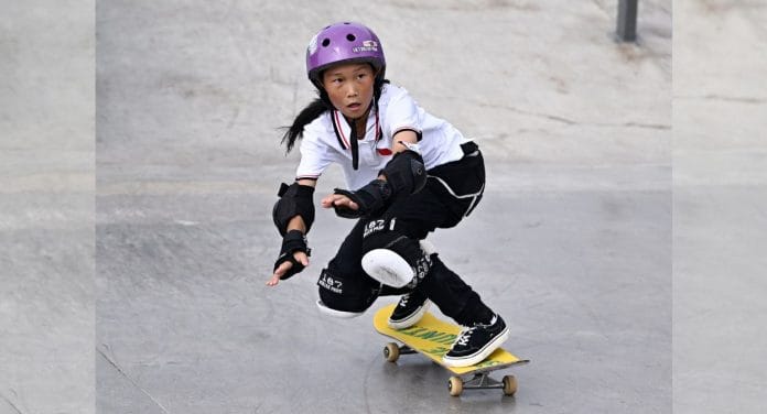 China's Cui Chenxi in action during the Women's Street Final | Reuters