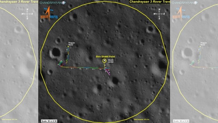 Pragyan rover has traversed over 100 metres and continuing, shared ISRO on Saturday | X: @isro