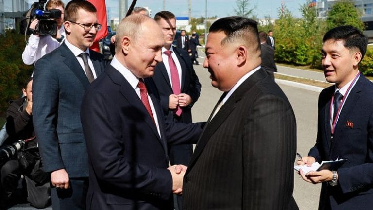 North Korea fires two ballistic missiles just before Kim Jong Un met Vladimir Putin in Russia