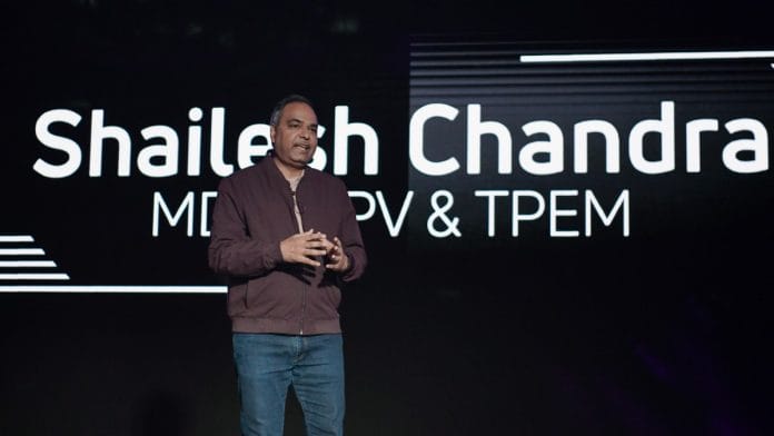 Tata Motors MD Shailesh Chandra during launch of new Nexon facelift SUV & Nexon EV, in New Delhi, Thursday | ANI/Rahul Singh