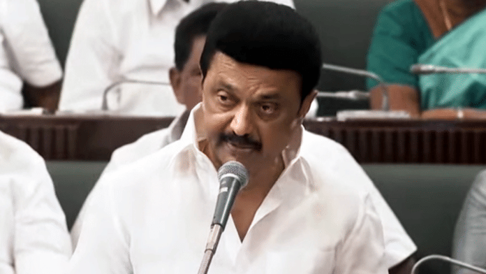 File photo of Tamil Nadu Chief Minister M.K. Stalin in the state assembly in Chennai | ANI