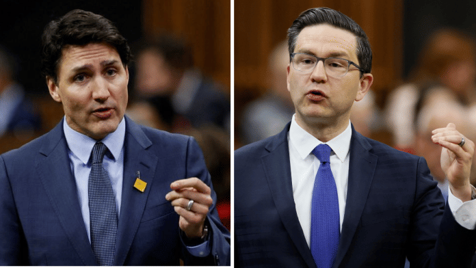 File photos of Canada PM Justin Trudeau and Conservative Party leader Pierre Poilievre | Reuters