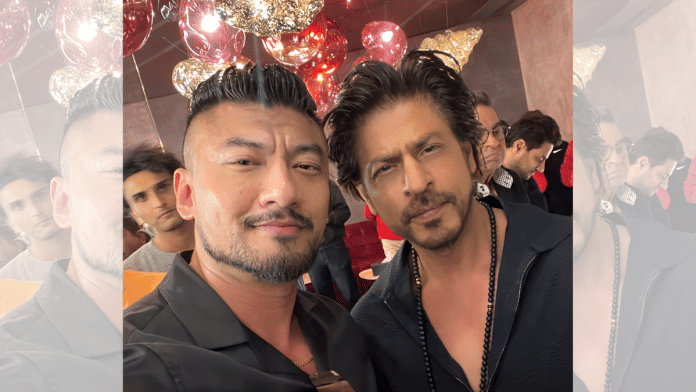 Bhutanese actor Sangay Tsheltrim with Shah Rukh Khan | SangayTsheltrim/Twitter