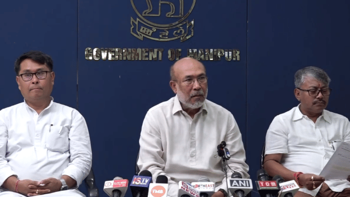 In Imphal, Manipur CM N. Biren Singh said that fact-finding team should have met representatives of all communities before coming to a conclusion | Twitter | @manipur_cmo