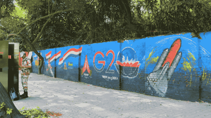 Murals of Chandrayaan-3 as part of the G20 beautification project in New Delhi | Suraj Singh Bisht | ThePrint