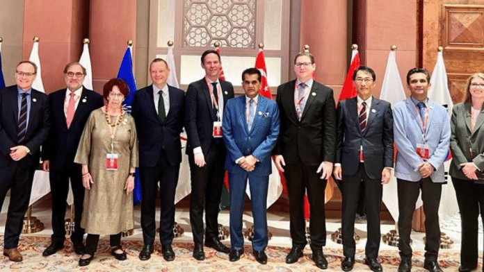 India's G20 Sherpa Amitabh Kant with his fellow sherpas from leading developed and emerging markets | Pic credit: X/@amitabhk87