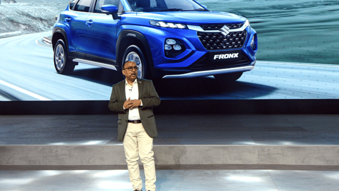 File photo of Maruti Suzuki's Senior Executive Officer (Sales and Marketing) Shashank Shrivastava speaking at Auto Expo 2023 in Greater Noida | ANI