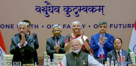 PM Modi after the announcement of adoption of G20 Leaders’ Summit Declaration | Representational image | ANI