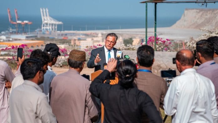 US Ambassador to Pakistan Donald Blome during his visit to Gwadar port | Facebook| U.S. Embassy Pakistan