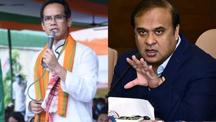File photos of Gaurav Gogoi and Himanta Biswa Sarma | Twitter/@GauravGogoiAsm & ANI
