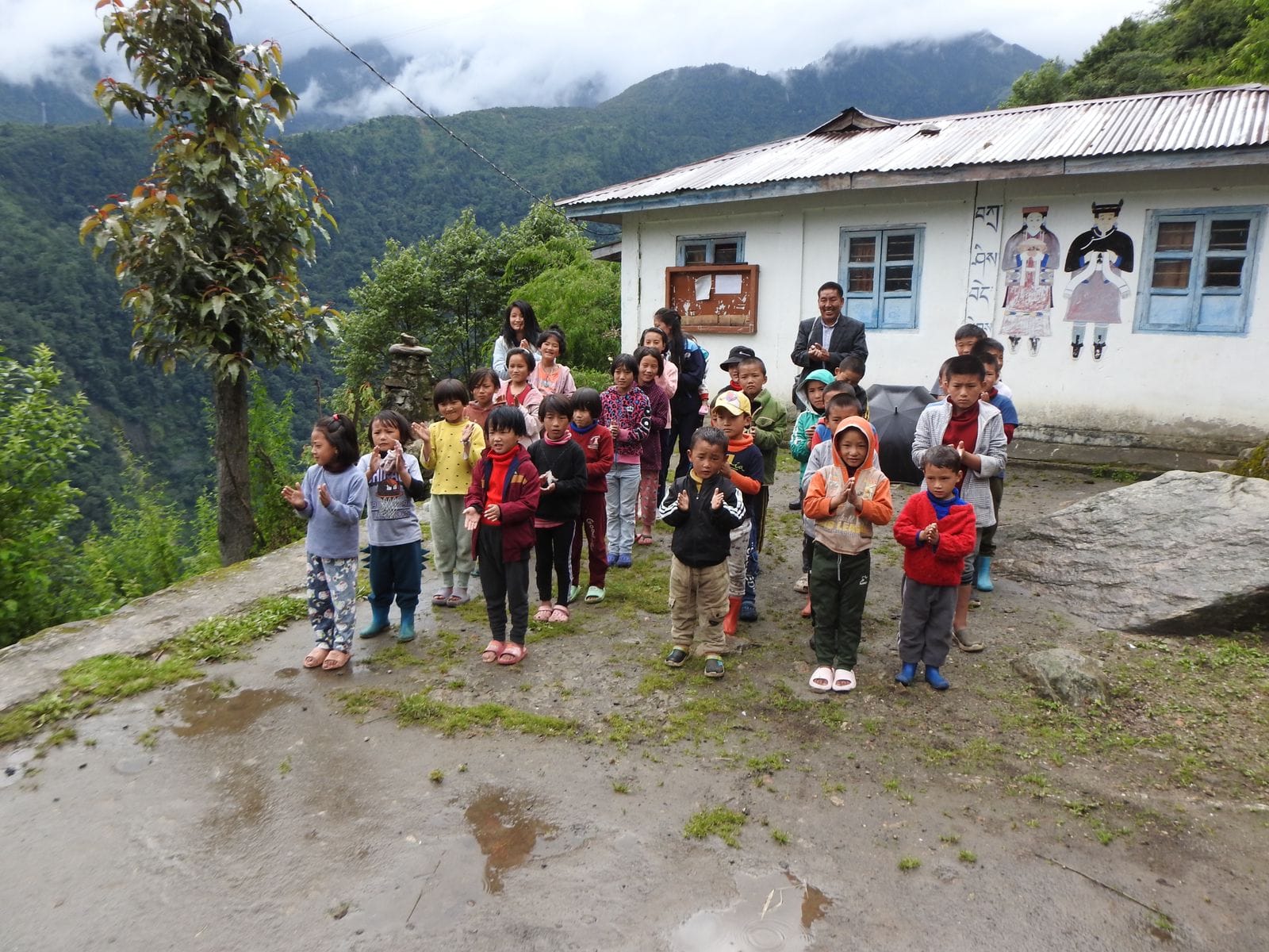 Headmaster Tenzing and his children at the Government Residential School, Shocktsen, Zemithang | Karishma Hasnat, ThePrint