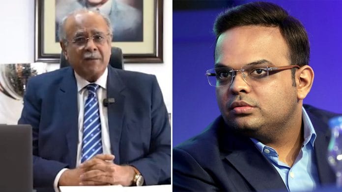 File photo of Najam Sethi and Jay Shah | Pic credit: @najamsethi / ANI