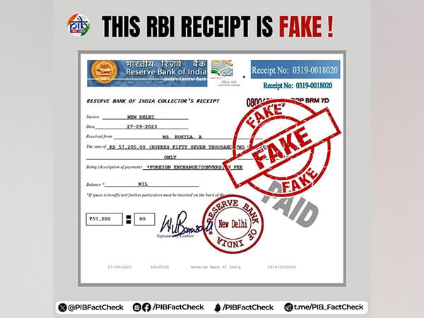 Currency conversion fee receipt issued by RBI doing rounds is fake: PIB Fact Check