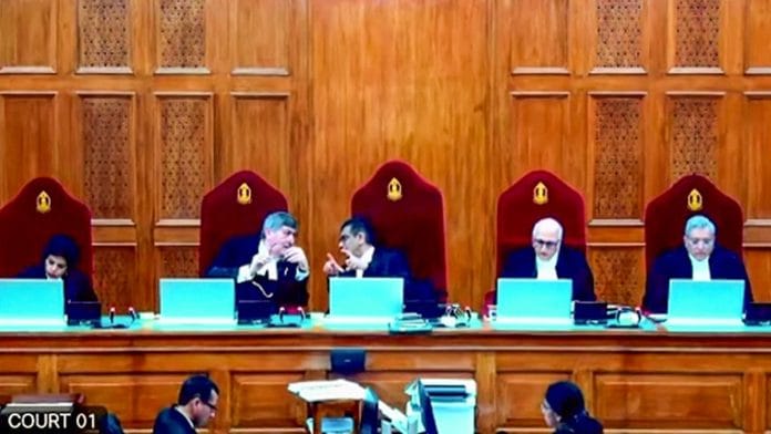 A bench headed by Chief Justice of India D.Y. Chandrachud in New Delhi Tuesday | ANI