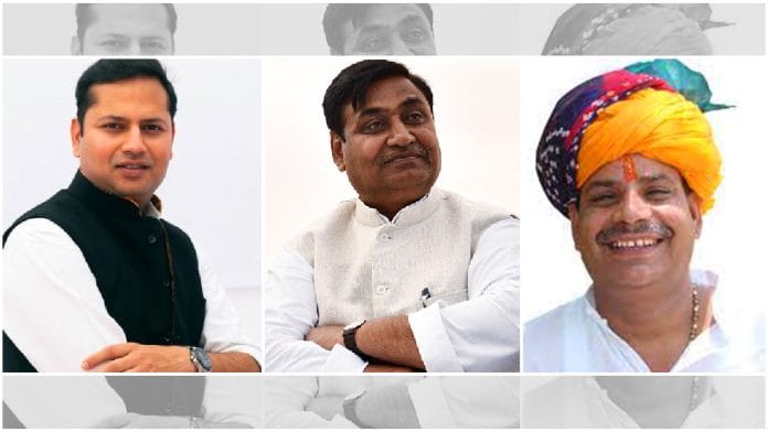 Rajasthan Congress leader Vaibhav Gehlot, state unit chief Govind Singh Dotasra and independent MLA Om Prakash Hudla | Credit: X, Vaibhav Gehlot/ANI/Facebook, Om Prakash Hudla