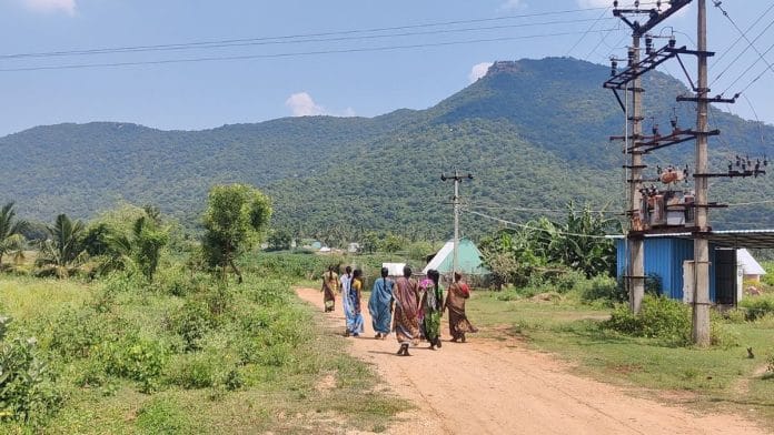 The women walk toward the spot were they raped. It’s at the foothills of the Eastern Ghats. | Vandana Menon | ThePrint