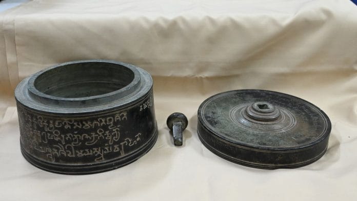 The relic casket found in Devnimori | Pic credits: The Department of Archaeology and Ancient History, The Maharaja Sayajirao University, Baroda