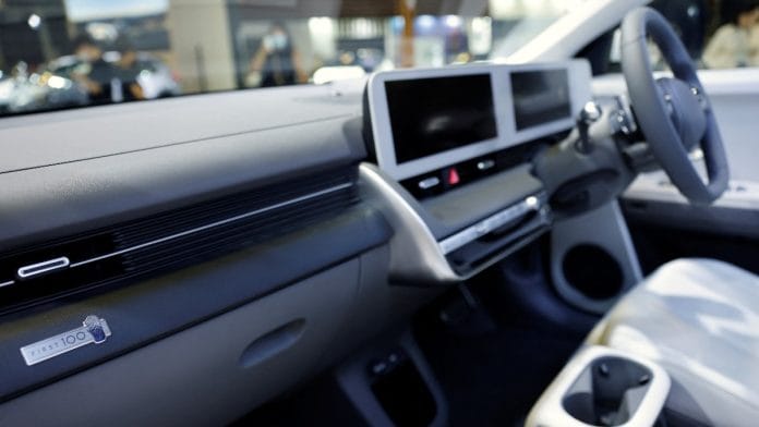 A Merlion logo is pictured on Hyundai's Singapore-assembled Ioniq 5 electric vehicle | Representational image | Reuters