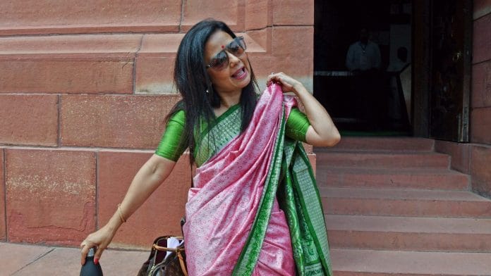 Trinamool Congress (TMC) MP Mahua Moitra at the Parliament premises during the Monsoon Session | ANI file photo