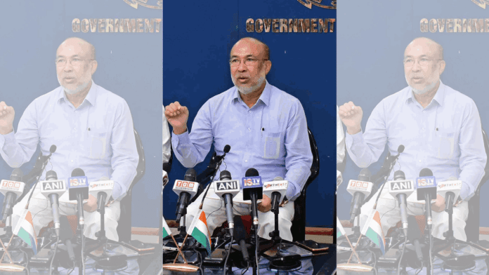 File photo of CM N Biren Singh addressing the media | ANI