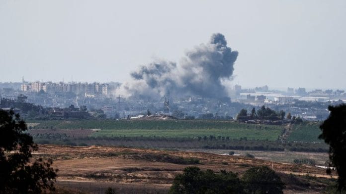 Smoke rises in the air following Israeli bombings in Gaza, as seen from Israel's border with the Gaza Strip, in southern Israel | Reuters