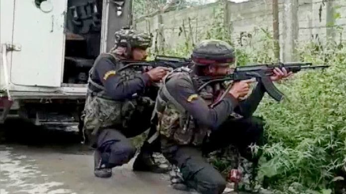 Security personnel in action at encounter site in Kupwara, J&K | ANI file photo