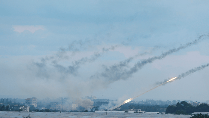 Rockets fired by Hamas into Israel from Gaza City, Saturday | Reuters
