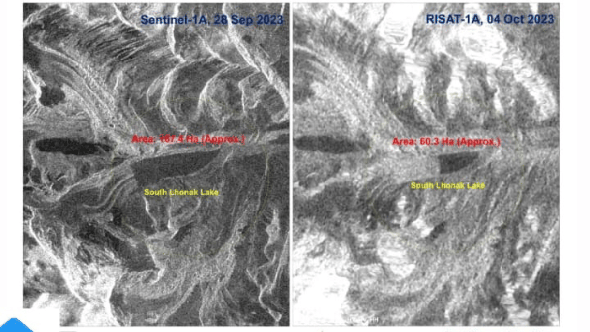 South Lhonak Lake outburst: Pre and post scenario | ISRO 