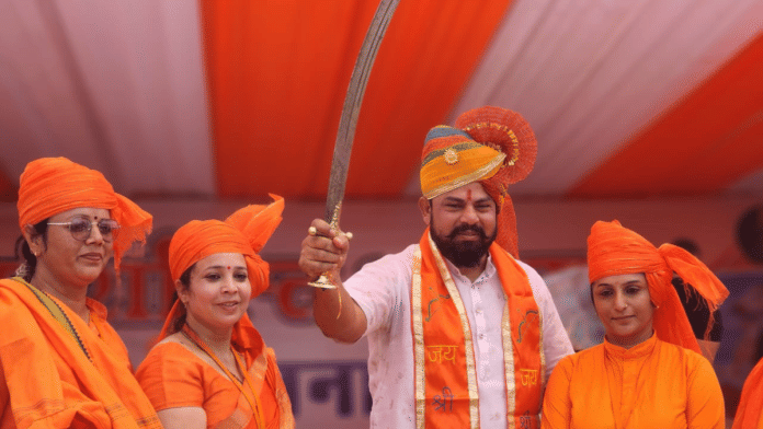 File photo of Telangana MLA Raja Singh at a gathering in Bhilwara, Rajasthan | Pic credit: X/@TigerRajaSingh