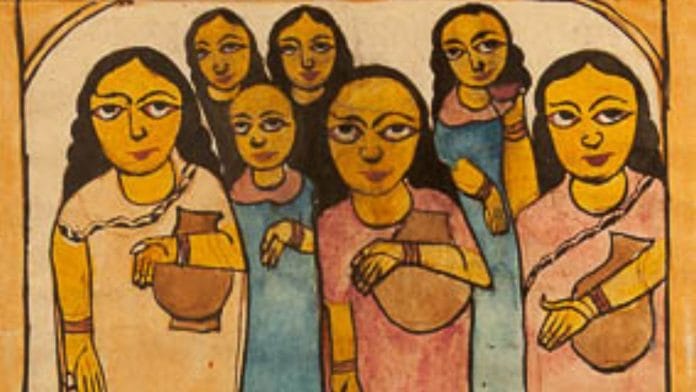 Krishna Leela Pata, Bengal, India, c. 20th century, Gouache on paper, 98 x 19 cm | Image courtesy of Museum of Art and Photography (MAP), Bengaluru