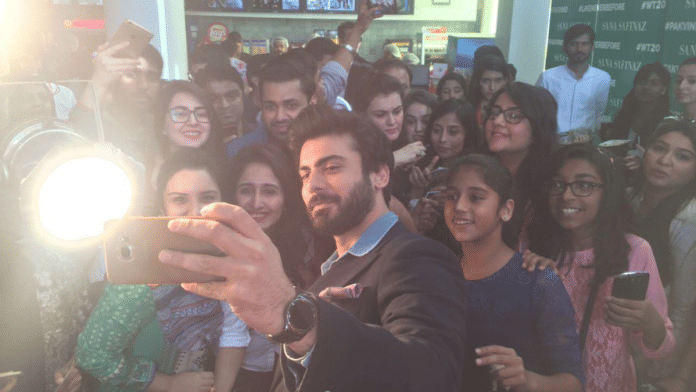 File photo of Pakistani actor Fawad Khan with fans | Pic credit: X/@_fawadakhan_