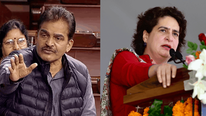 File photos of Congress leaders K.C. Venugopal; Priyanka Gandhi Vadra | ANI