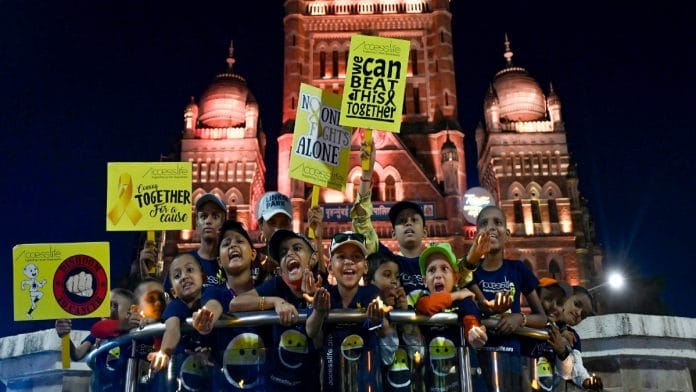 Cancer-affected children holding candles take part in an awareness campaign for Childhood Cancer Awareness Month in Mumbai | Representational image | ANI