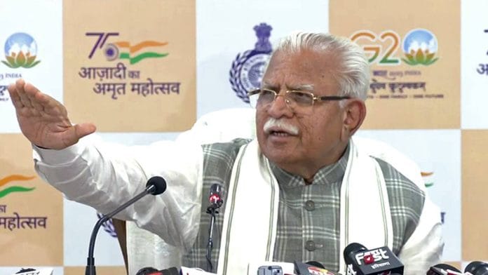File photo of Haryana CM Manohar Lal Khattar | ANI