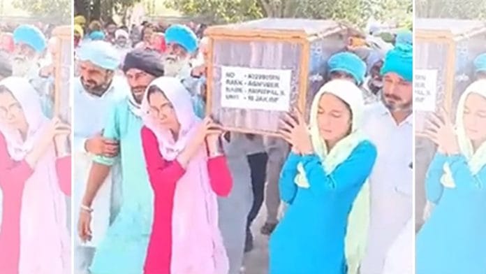 Video grab showing Agniveer Amritpal Singh's last journey | ThePrint