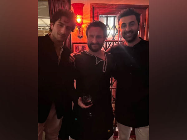 Ranbir Kapoor twins with 'Jiju' Saif Ali Khan, Ibrahim in black at Diwali party