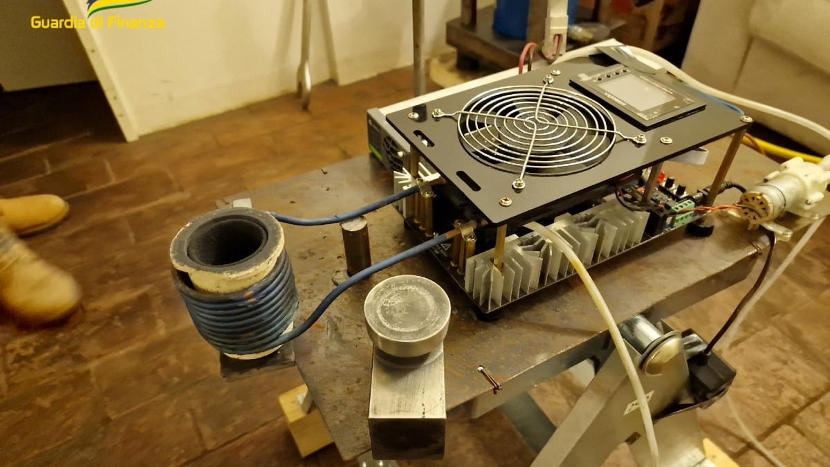 Tools seized during operation against fentanyl trafficking from China to US, in Piacenza, Italy. Guardia di Finanza Press Office/Handout via Reuters