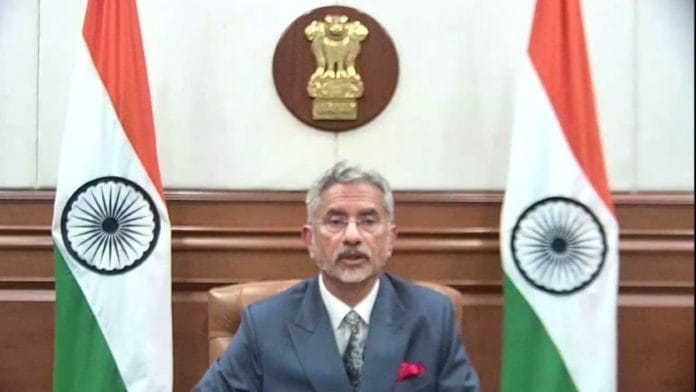 External Affairs Minister S Jaishankar addressing virtual BRICS-Plus joint meeting, Tuesday | X @DrSJaishankar