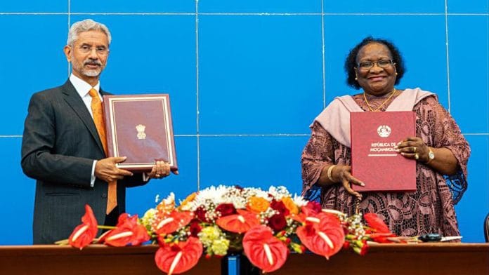File photo of Dr S Jaishankar with Mozambique Foreign Minister Veronica Macamo, the first ever visit by an Indian External Affairs Minister to the East African country | ANI