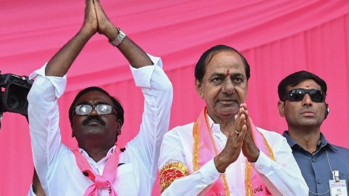 K Chandrashekar Rao at a Telangana poll rally | Photo: PTI