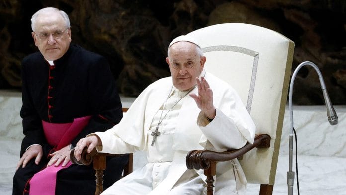 Pope Francis attends a meeting with members of Catholic Charismatic Renewal International Service (CHARIS) at the Paul VI hall at the Vatican | Reuters