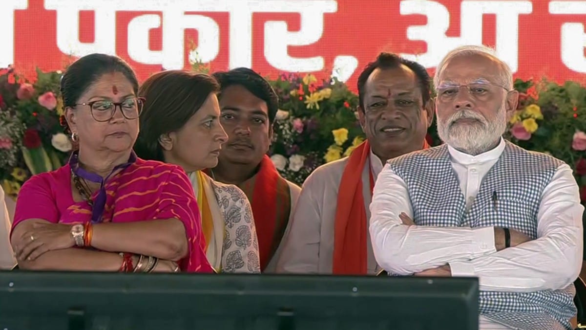 File photo of Vasundhara Raje and PM Narendra Modi | ANI