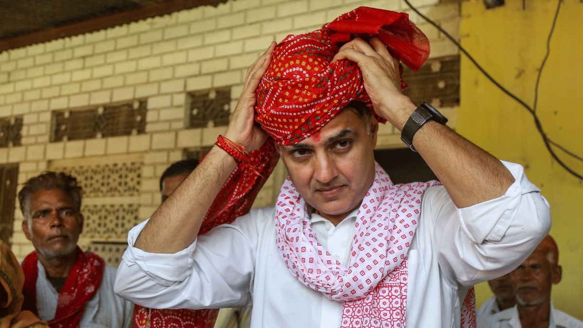 Congress leader Sachin Pilot meeting people in his assembly constituency, Tonk | Suraj Singh Bisht | ThePrint